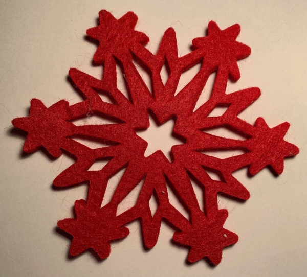 Filzstern / Eiskristall rot, 6-zackig